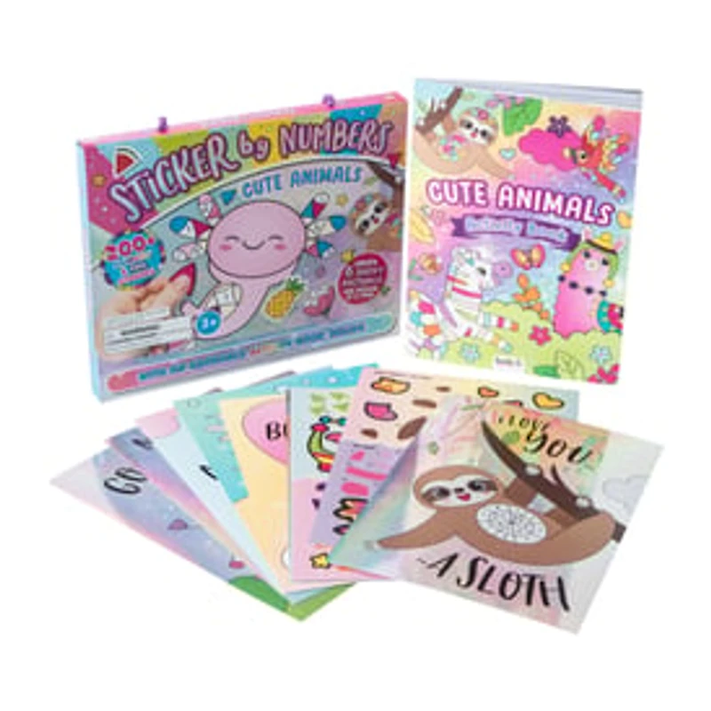 Sticker By Numbers Cute Animals Set