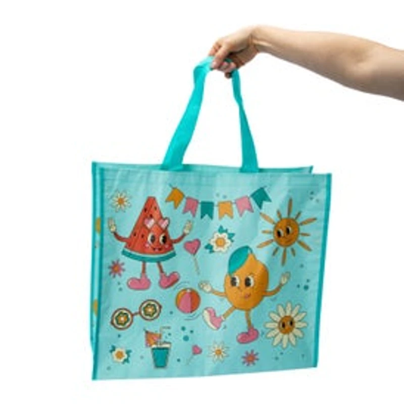 Summer Woven Shopper Tote Bag