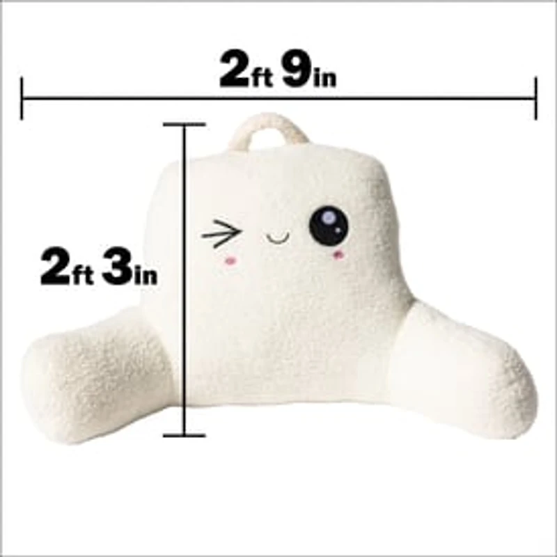 Winky Face Bed Rest Pillow 33in x 17in