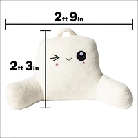 Winky Face Bed Rest Pillow 33in x 17in