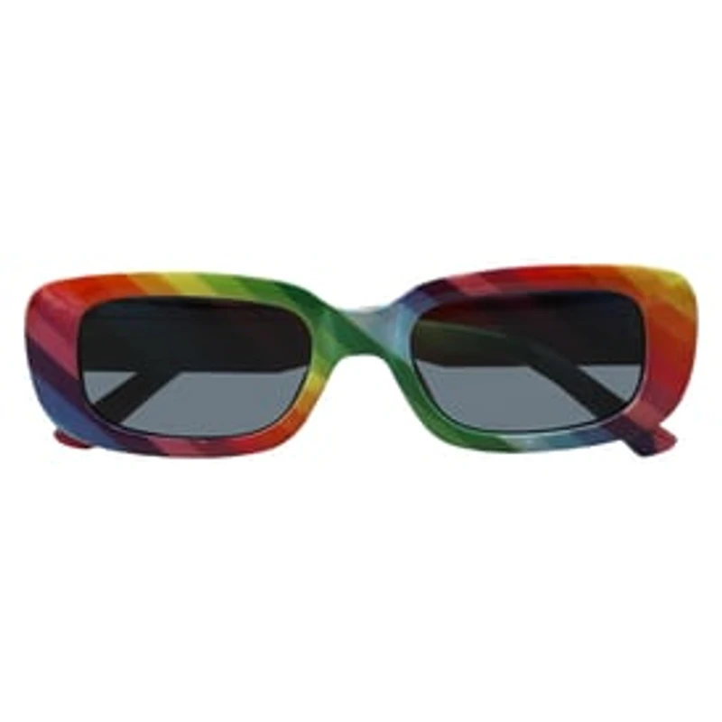 Ladies Rainbow Pride Rectangle Sunglasses