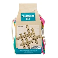 Wooden Crossword Tile Game With Pouch 100-Count