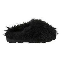 Ladies Faux Fur Fuzzy Slippers