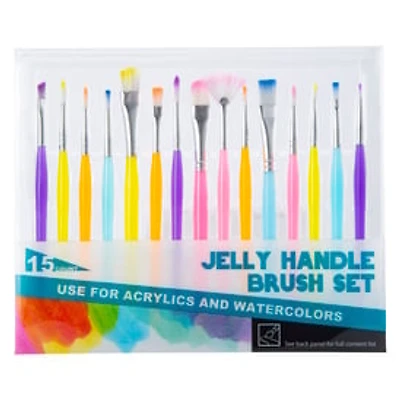 Jelly Handle Paint Brush Set 15-Piece