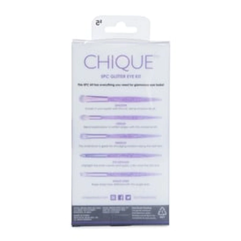 Chique™ Eye Makeup Brush Set 5-Piece - Purple Glitter