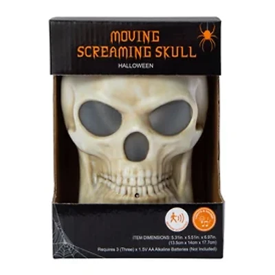 Moving Screaming Skull Halloween Decor