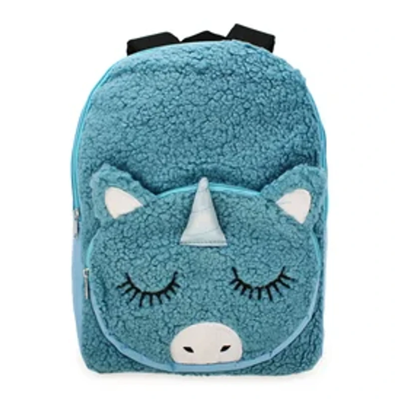 Unicorn & Llama Animal Fleece Backpack 16in