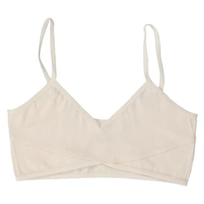 Juniors Cream V-Neck Bralette