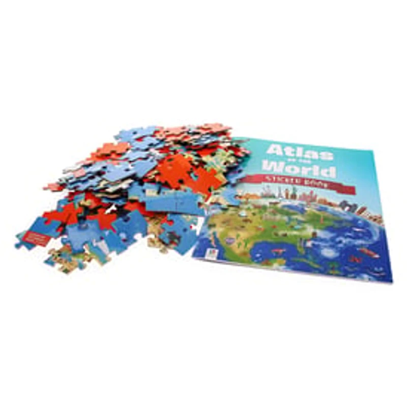 Map Of The World 150-Piece Puzzle & Sticker Book Set