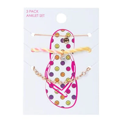 Smile Anklets 3-Piece Set