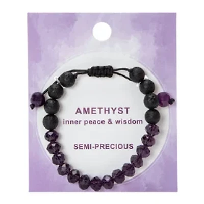 Lava & Semi-Precious Stone Beaded Bracelet