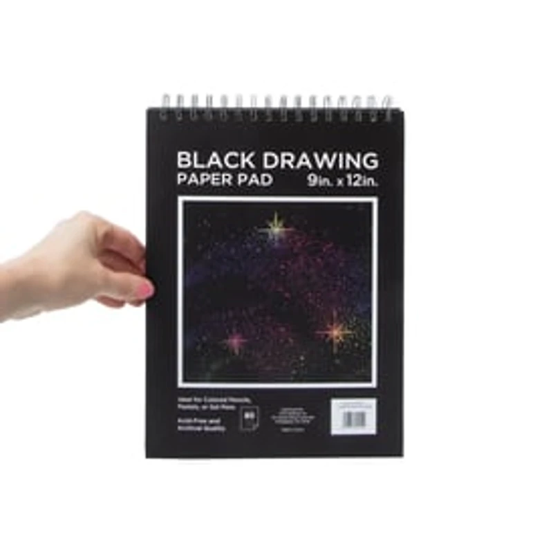 Black Drawing Paper Pad 9in x 12in