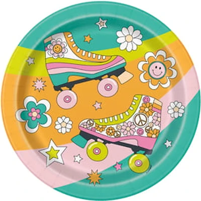 9in Paper Plates 8-Count - Flower Power