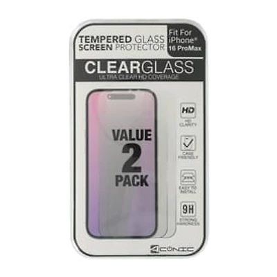 iPhone 16 Pro Max® Tempered Glass Screen Protector 2-Pack