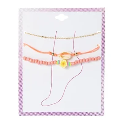 Layered Anklet Set 3-Piece
