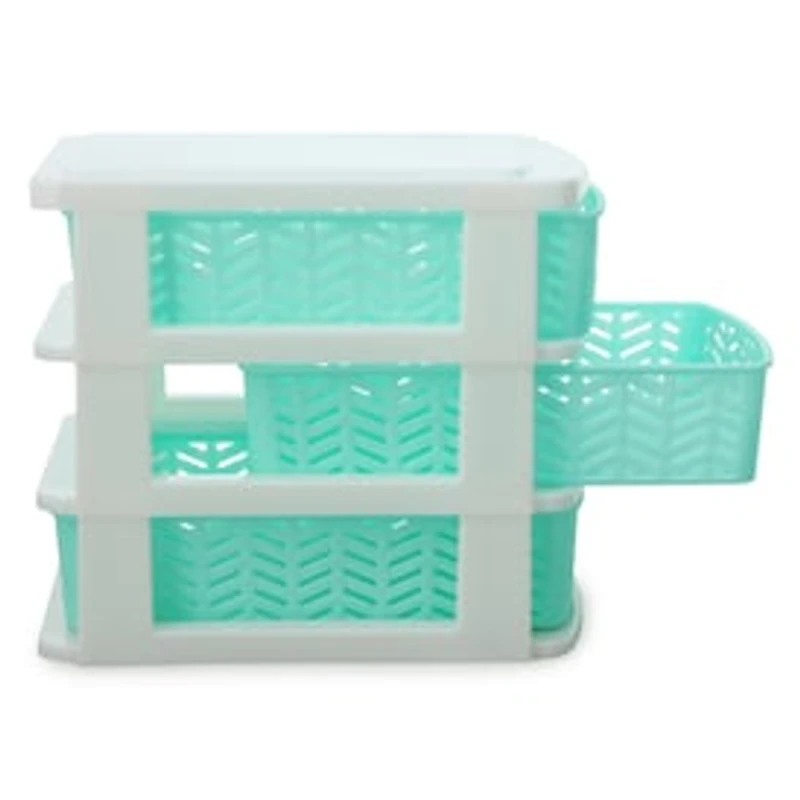 Aqua 3-Drawer Mini Organizer