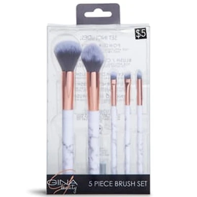 Rose Gold & Faux Marble Makeup Brushes Set 4-Piece