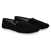 Ladies Canvas Slip-On Shoes - Black