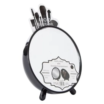 Round Vanity Mirror With Storage Compartment 7in