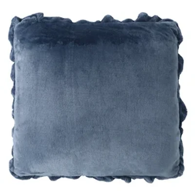 Navy Ruffle Throw Pillow 16in x 16in