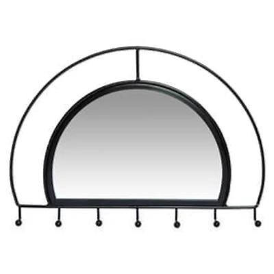 Half-Circle Mirror With Hooks