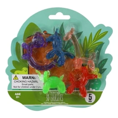 Premiere® Balloon Animal 3D Erasers 5-Count