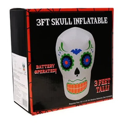 3ft inflatable Skull Outdoor Halloween Decoration