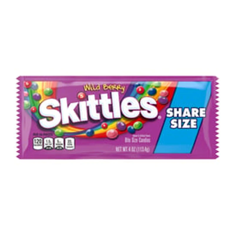 SKITTLES Wild Berry Chewy Candy, Share Size, 4 oz Bag