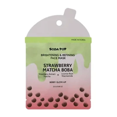 Soda Pop Strawberry Matcha Boba Hydrating & Refreshing Face Mask 0.8oz