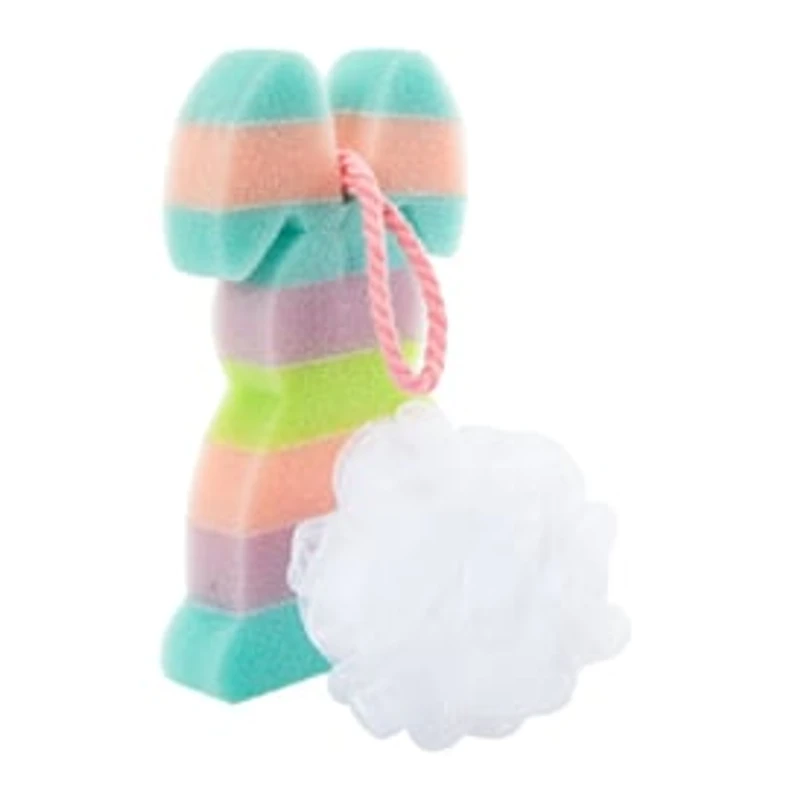 Shaped Bath Sponge With Pouf