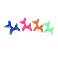 Birthday Pick Candles Balloon Dogs 4-Pack