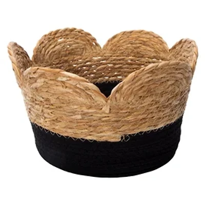 Scalloped Edge Cotton Rope & Natural Storage Bin 12in x 7.7in