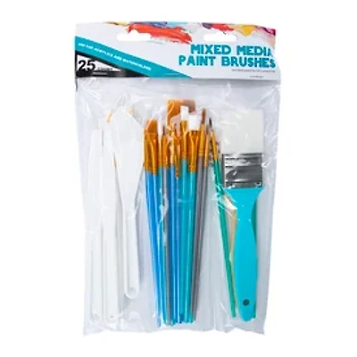 Mixed Media Paint Brushes 25-Count