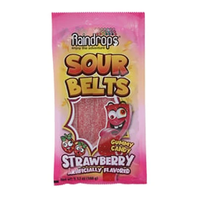 Raindrops® Sour Belts Strawberry Gummy Candy 3.52oz