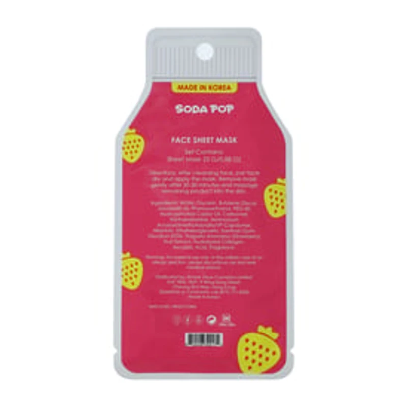Soda Pop Strawberry Face Sheet Mask 0.8oz