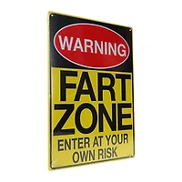 Warning: Fart Zone' Metal Sign
