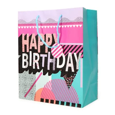 90's Glitter Party/Birthday Large Gift Bag 10in x 13in