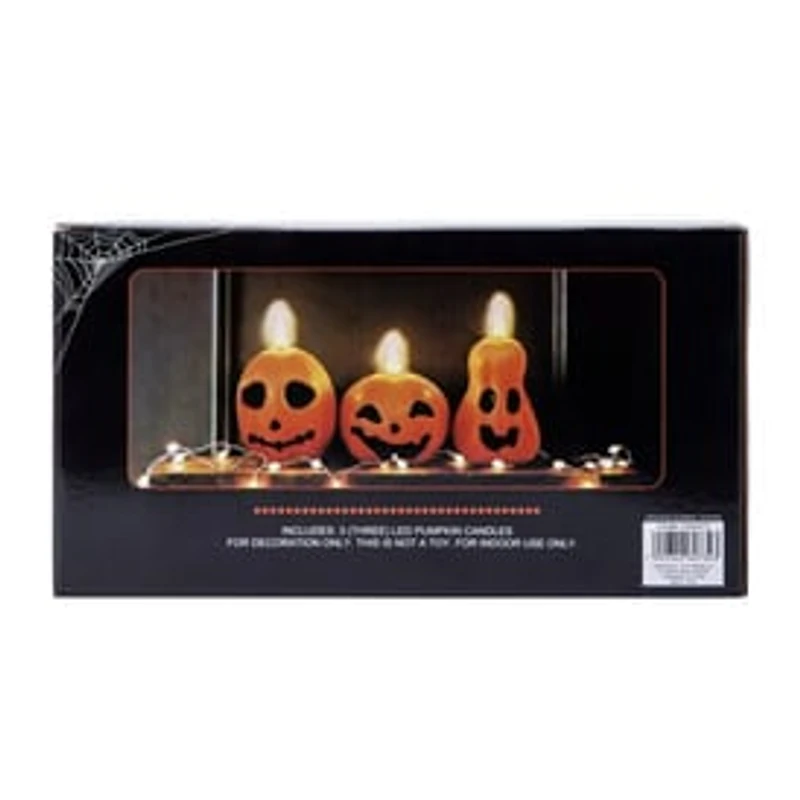 Halloween LED Pumpkin Candles 3-Pack