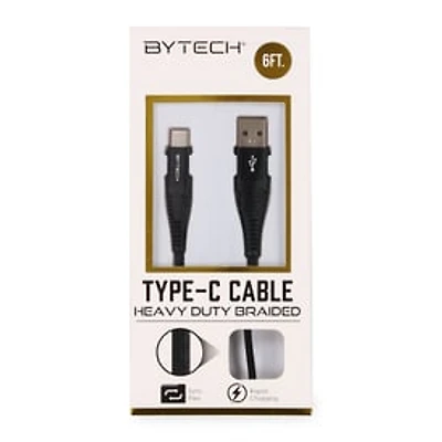 6ft USB-C Heavy Duty Braided Cable