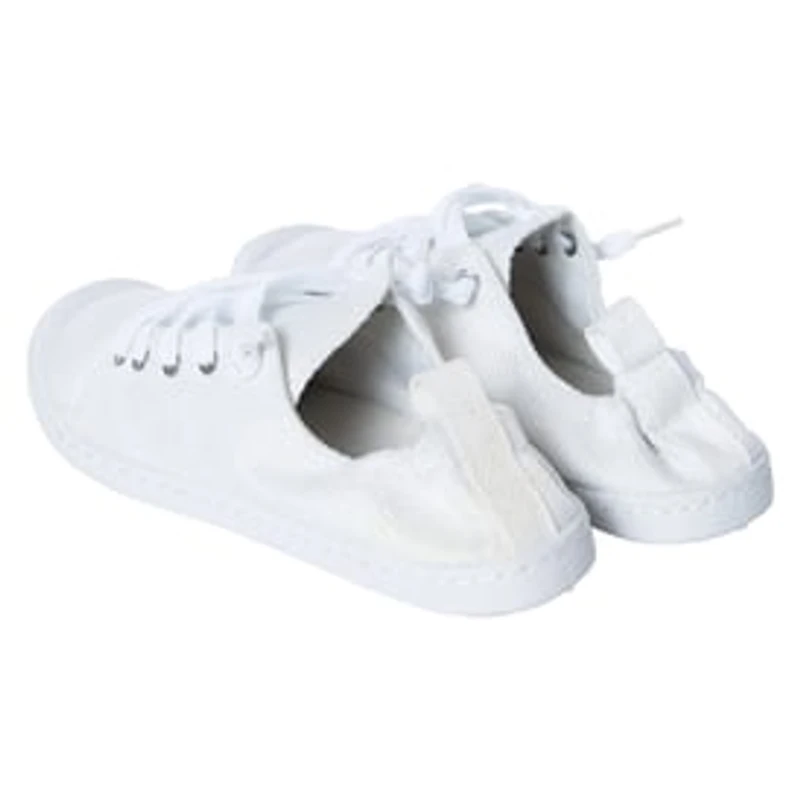 Ladies White Scrunch Back Sneakers