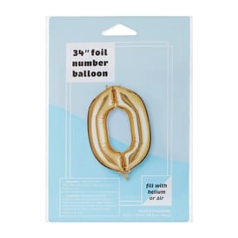 INFLATED Gold Foil Number Balloon
