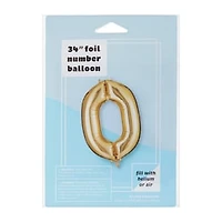 INFLATED Gold Foil Number Balloon