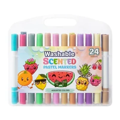 Washable Scented Pastel Markers 24-Count