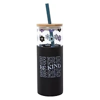Silicone Glass Tumbler With Bamboo Lid 20oz