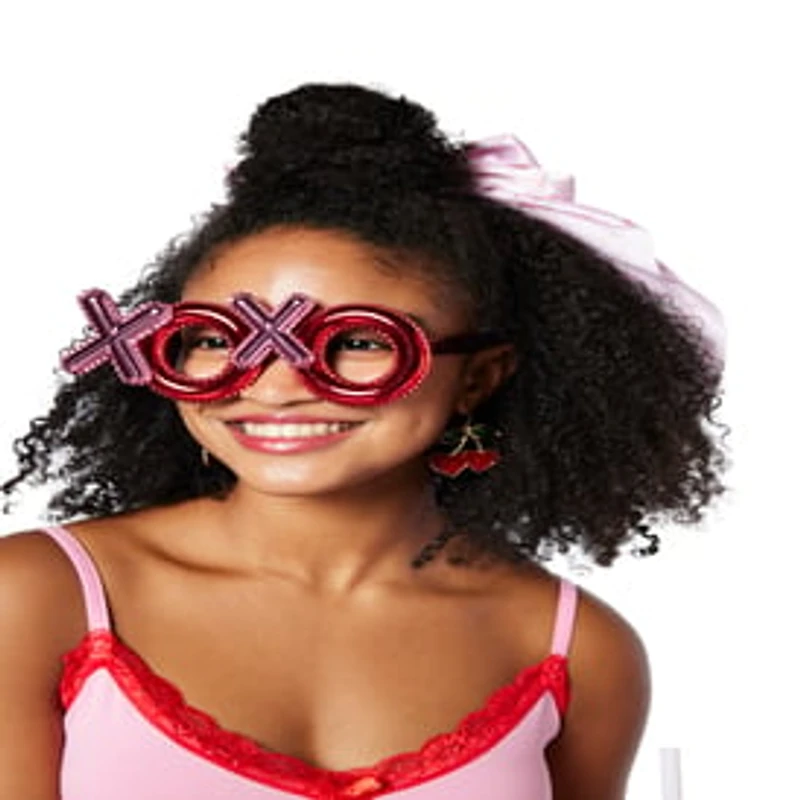 Valentine's Day XOXO Novelty Glasses