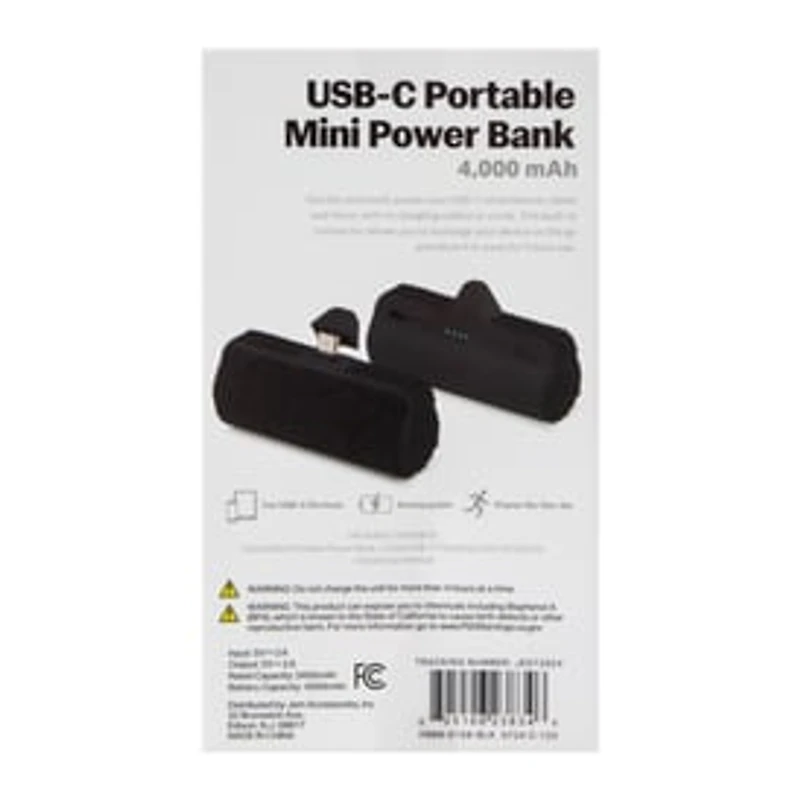 4000 mAh USB-C Portable Mini Power Bank