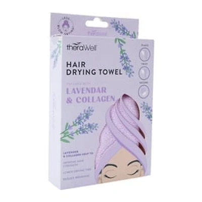 Therawell® Twirly Hair Drying Towel - Lavender & Collagen
