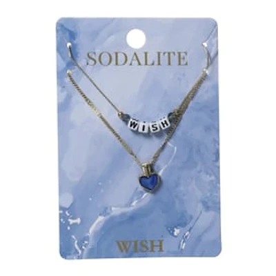 Layered Beaded Word Necklace 2-Piece Set