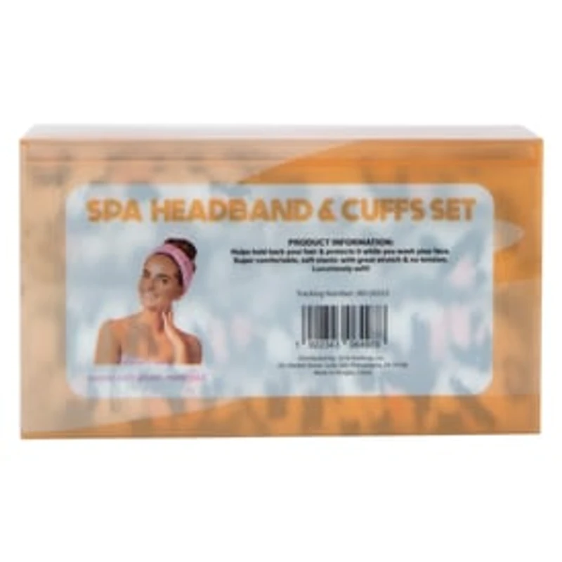 Printed Plush Spa Headband & Cuffs Set