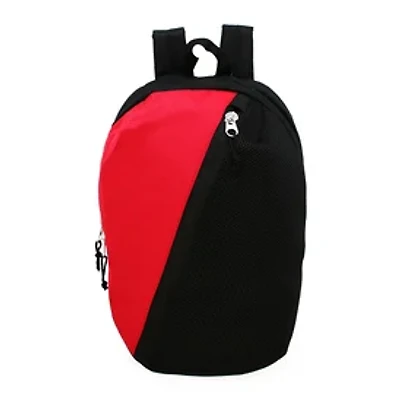 Asymmetrical Backpack With Tablet Pocket 16in - Red/Black